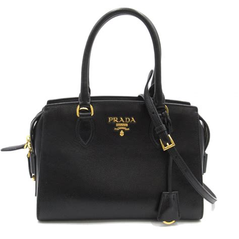 Prada 1BA164 2way Handbag Shoulder Navy Authentic 